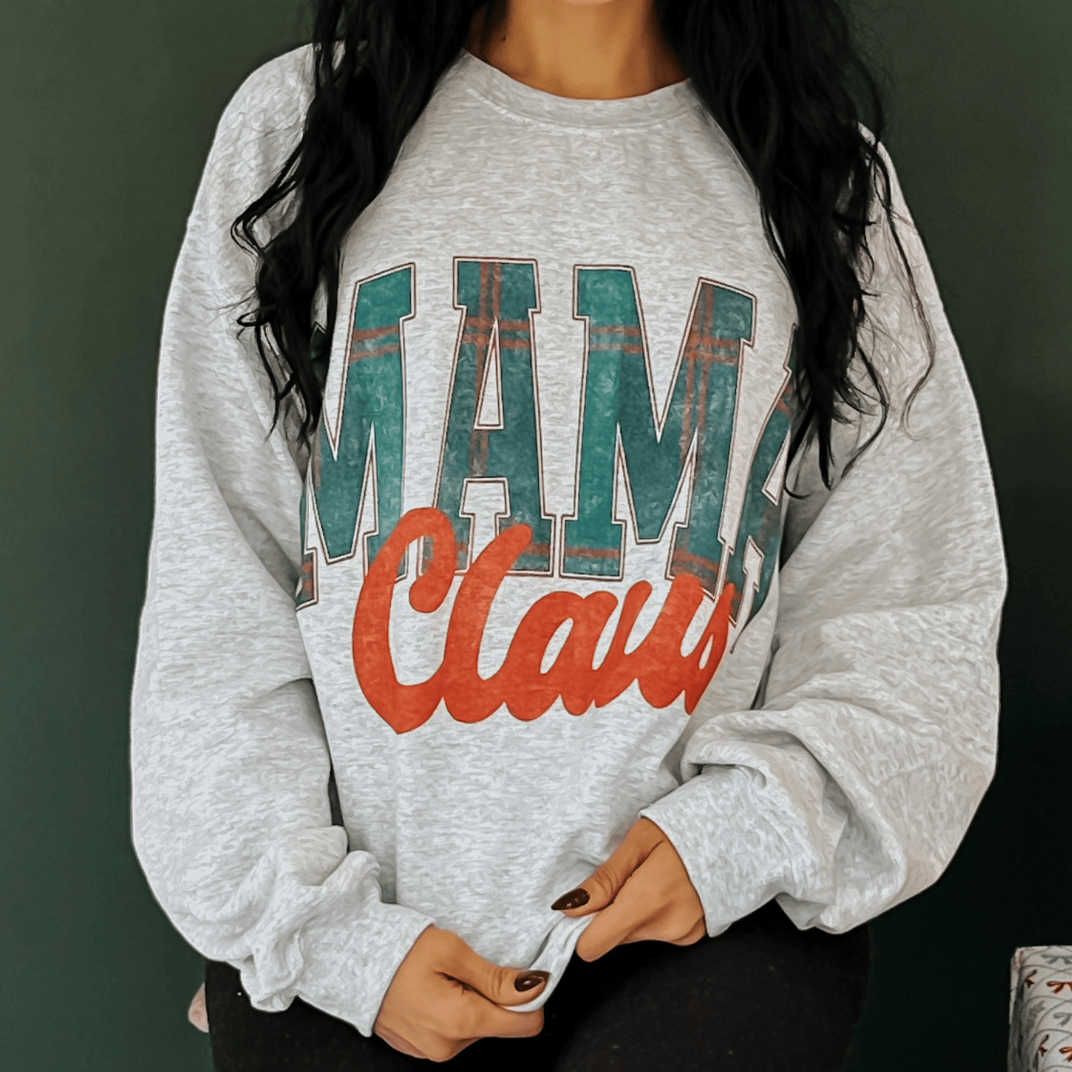 Plaid Mama Claus Sweatshirt