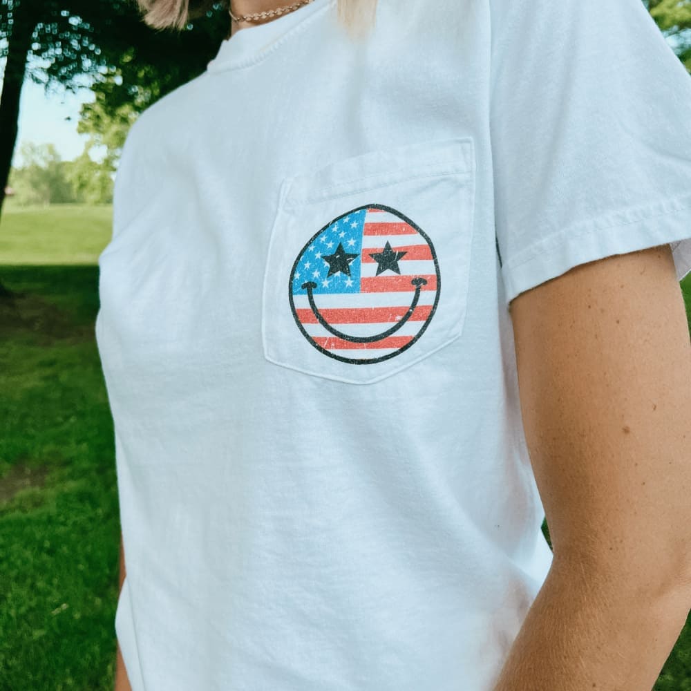 American Smiley Pocket Tee