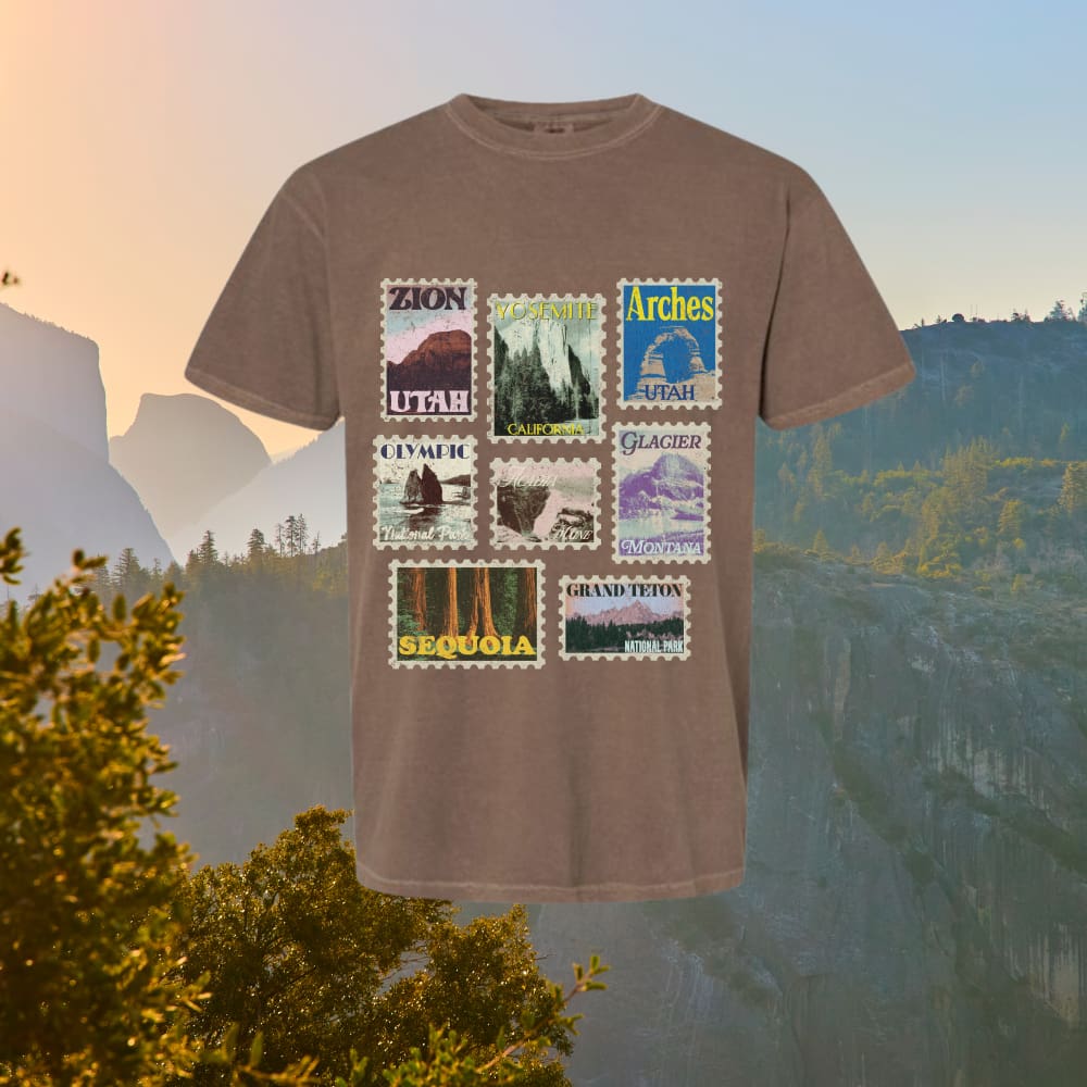 National Park Stamp Collection | Shop Mountain Moverz T-Shirts