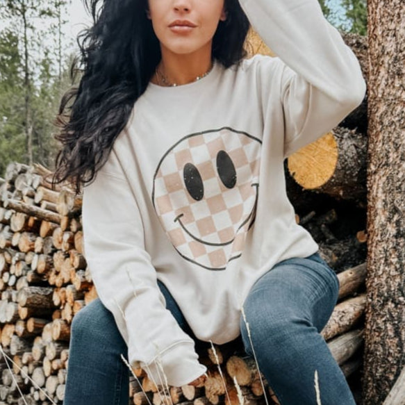 Checkerboard Smiley Sweatshirt