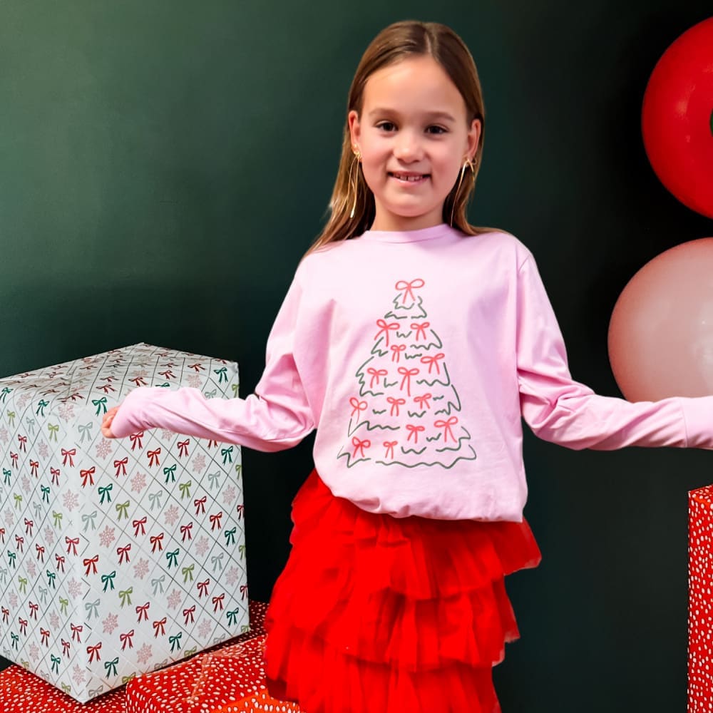 Pretty Little Bow Tree - Kids Long Sleeve - Apparel