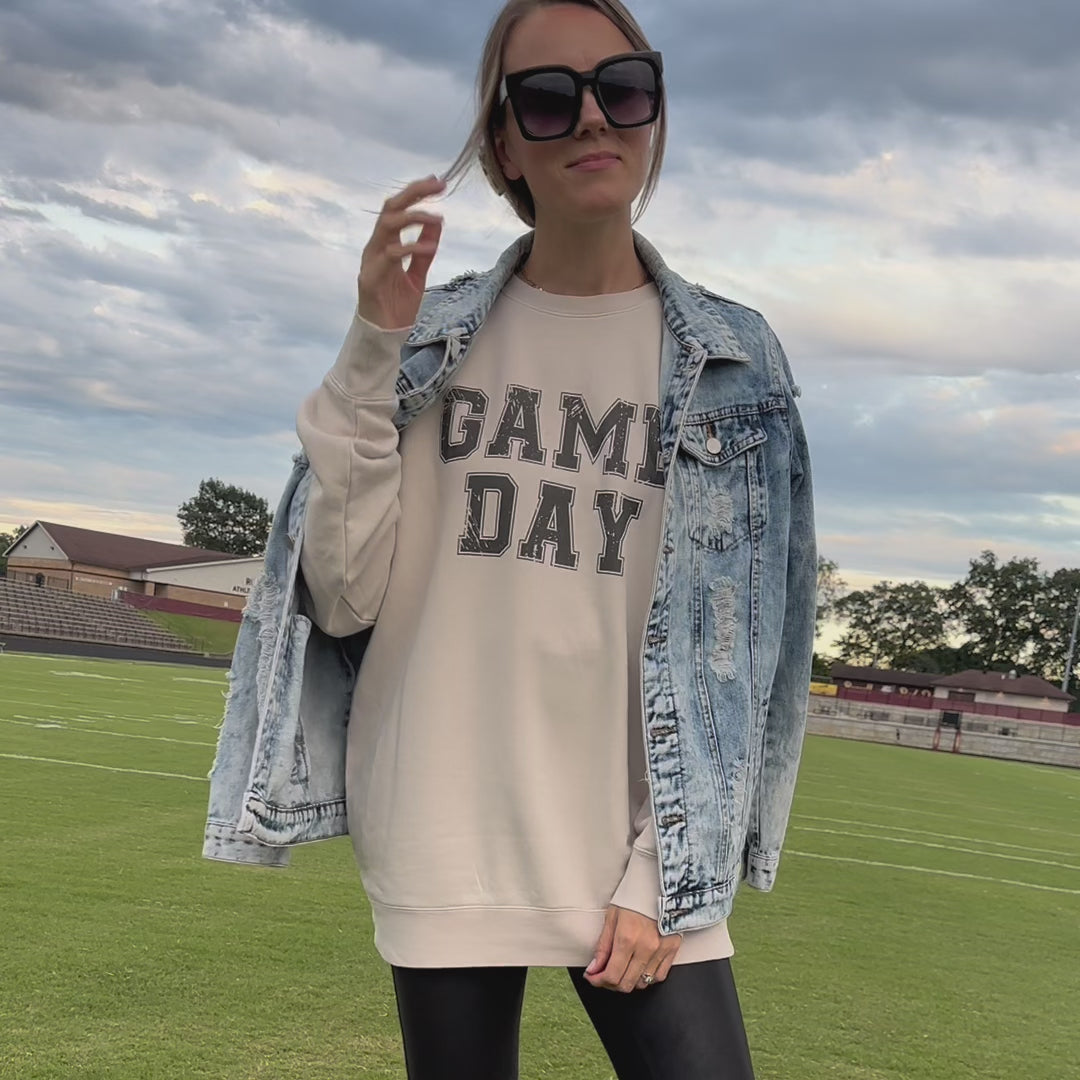 Distressed Football Boxy Tee
