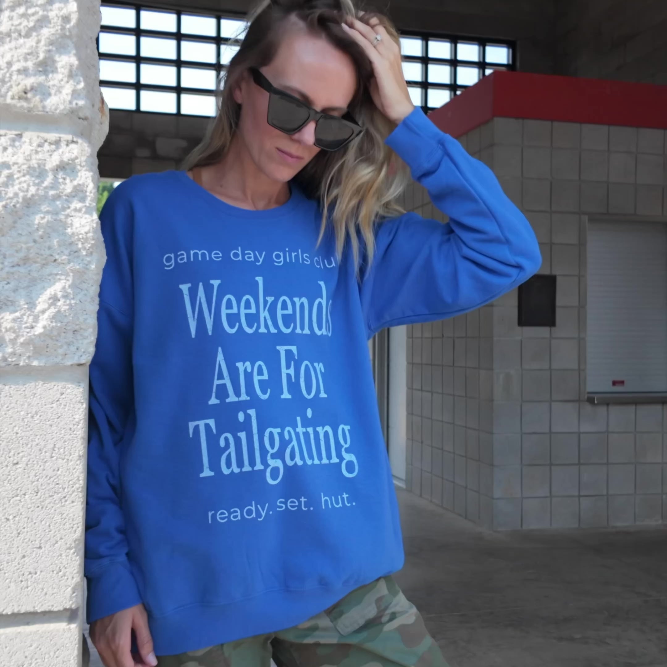Weekend Tailgating Sweatshirt - Blue