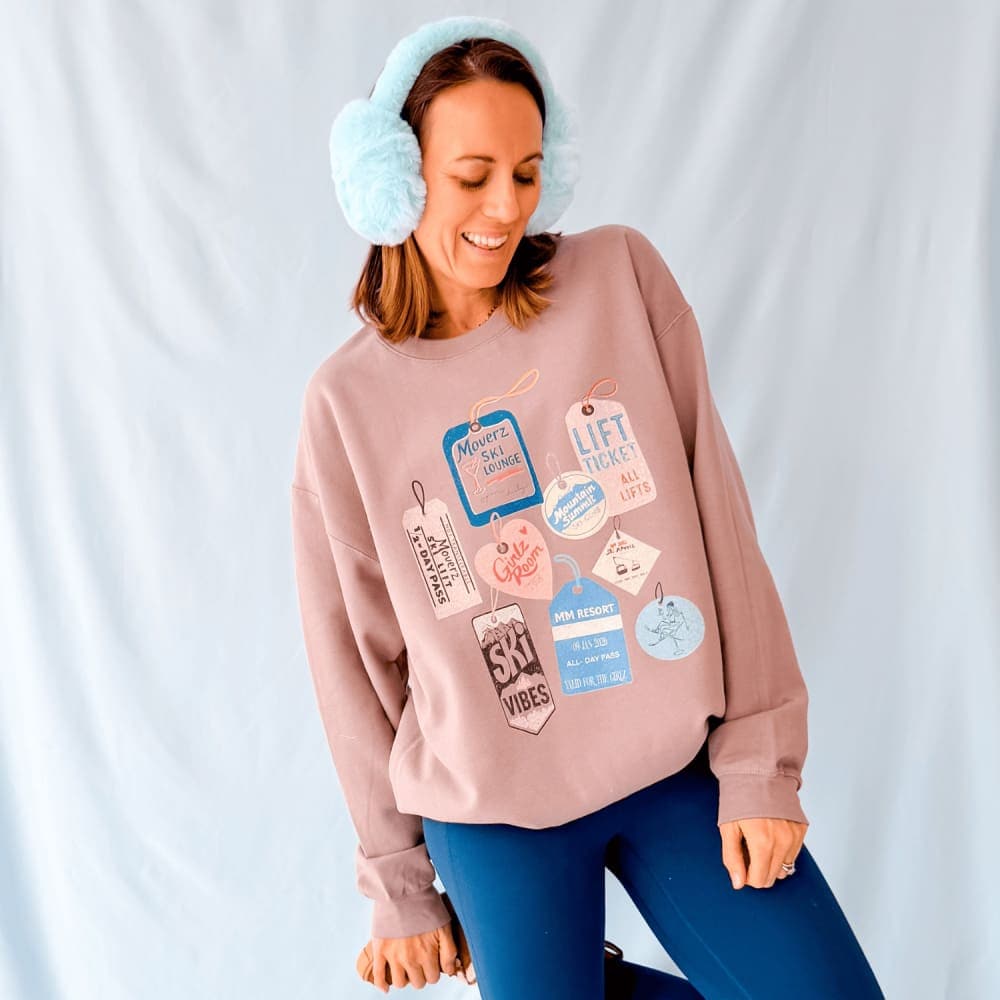 Ski Tags Sweatshirt - Mommy Apparel