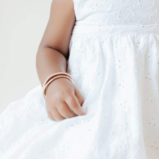 Woven Twisted Gold & Immeasurable Gold Stack - Baby Bangles