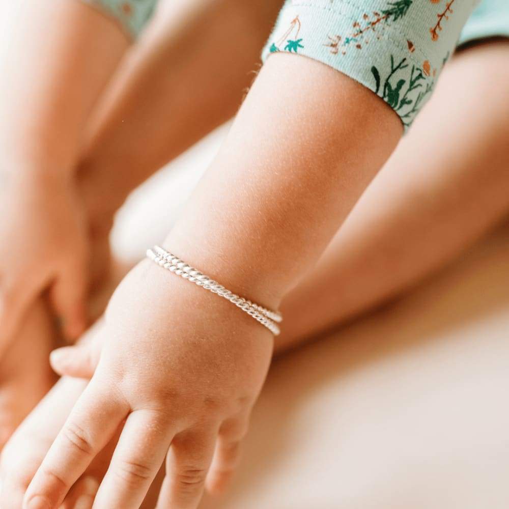 Woven - Twisted Silver - Baby Bangles