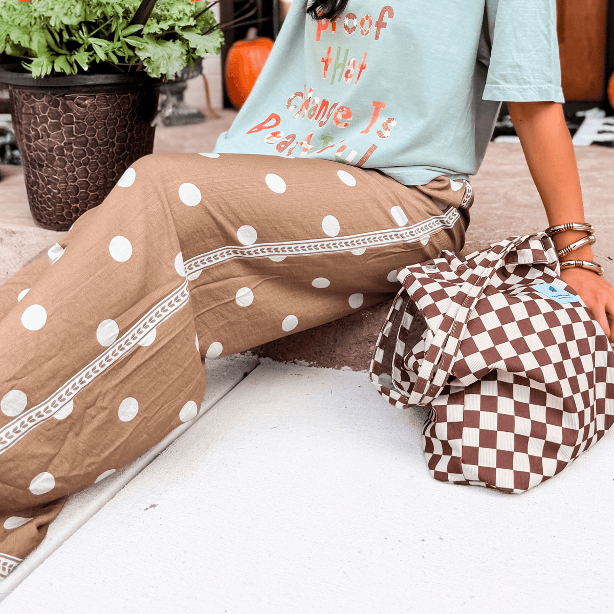 Wide Leg Polka Dot Pants