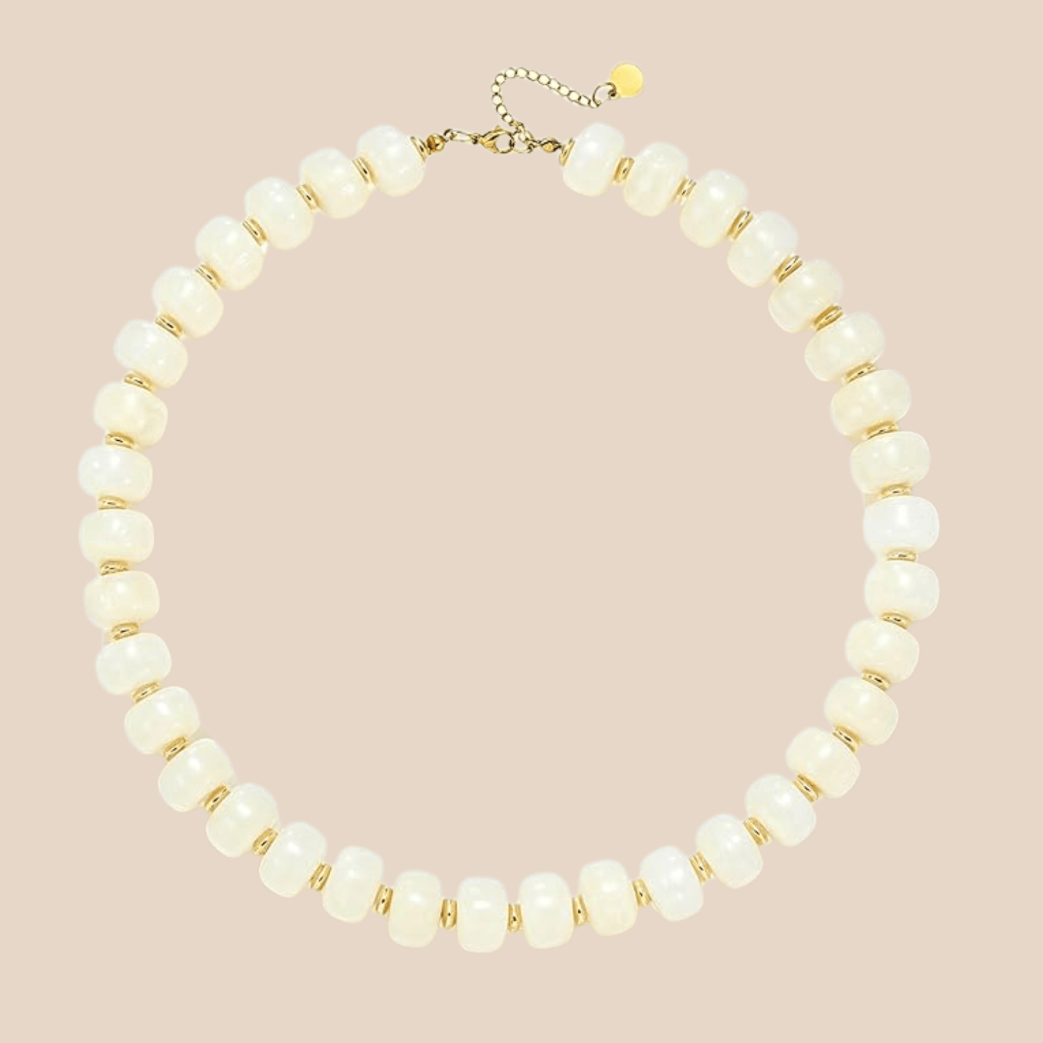 Chunky White Beaded Necklace