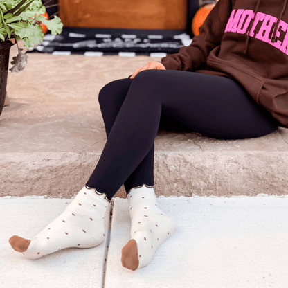 Polka Dot Ruffle Crew Socks