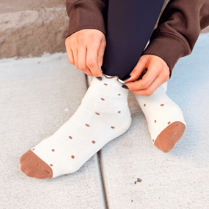 Polka Dot Ruffle Crew Socks