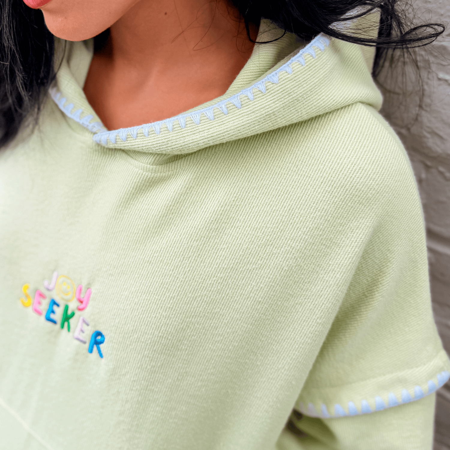Joy Seeker Embroidered Hooded Pullover