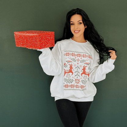 Reindeer Sweater Print Sweatshirt