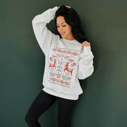 Reindeer Sweater Print Sweatshirt