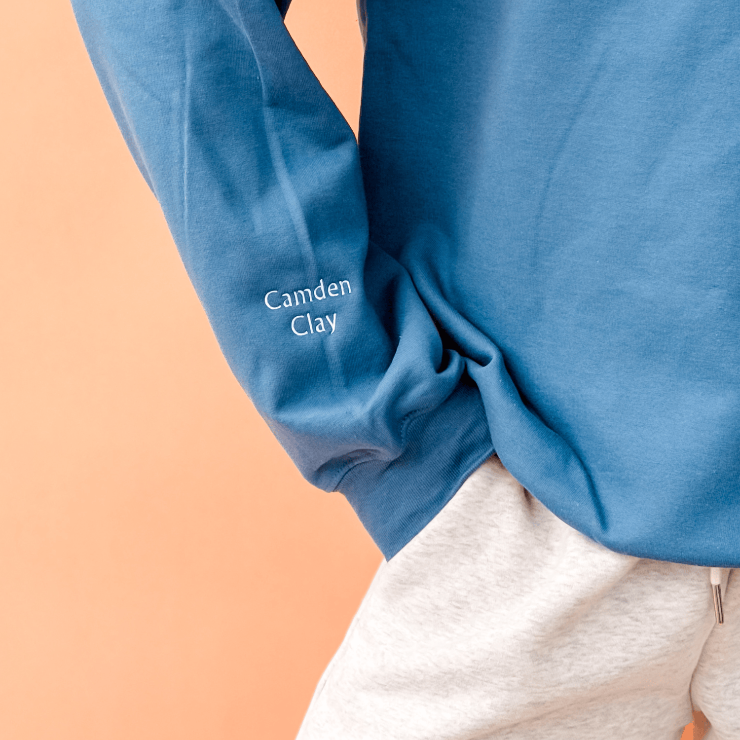 Custom Mama Embroidered Crewneck - Indigo Blue