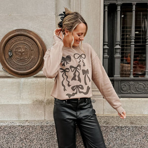 Black Sketch Bows Sweatshirt