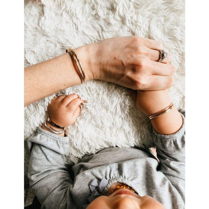 Brave Silver & Rose Gold Baby Stack - Baby Bangles