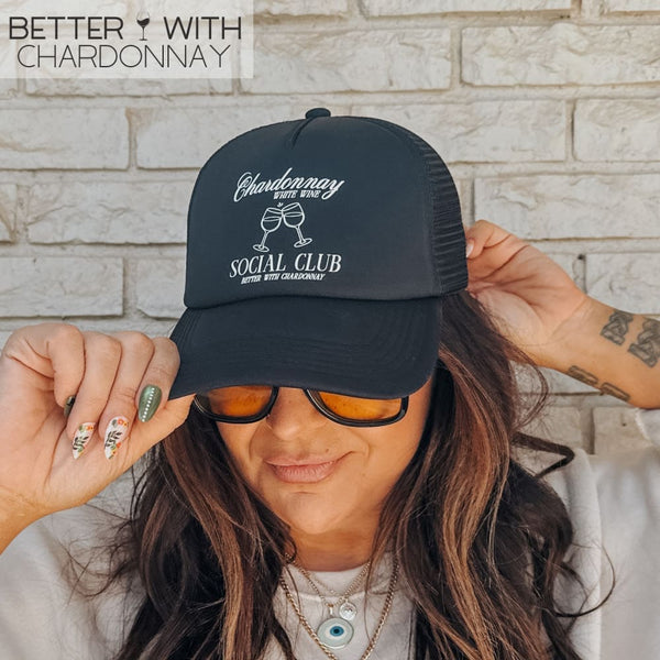 Chardonnay Social Club Trucker Hat - Black – Mountain Moverz
