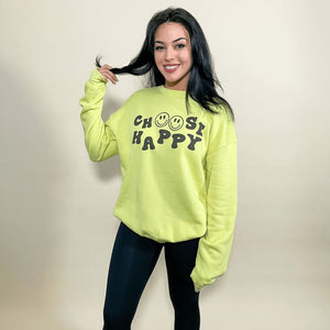 Choose Happy Sweatshirt - Strobe - NEW