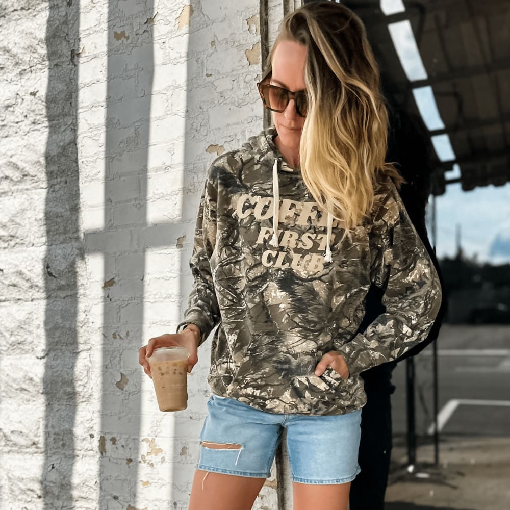 Coffee First Club - Camo Hoodie