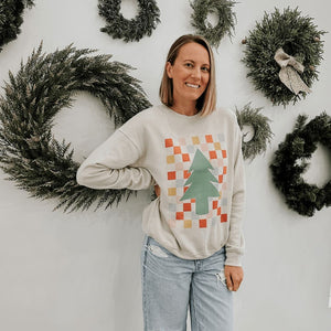 Colorful Checkerboard Tree Sweatshirt