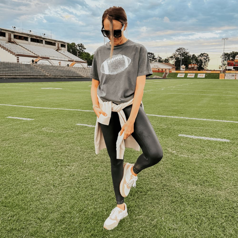 Distressed Football Boxy Tee - NEW