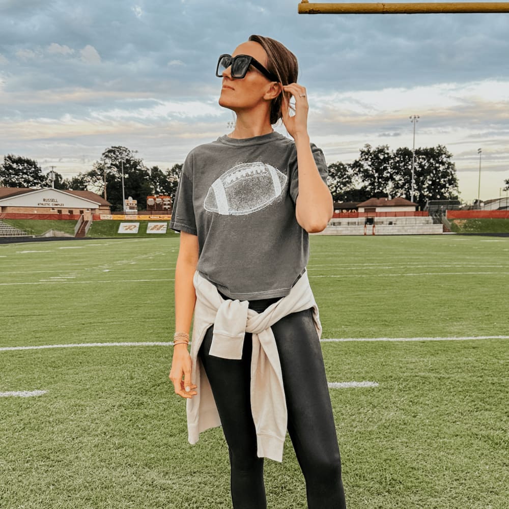 Distressed Football Boxy Tee - NEW