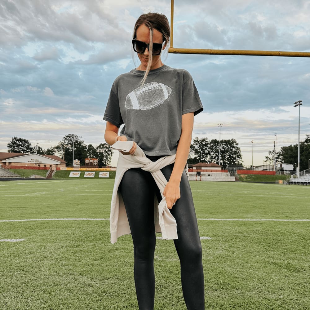 Distressed Football Boxy Tee - NEW