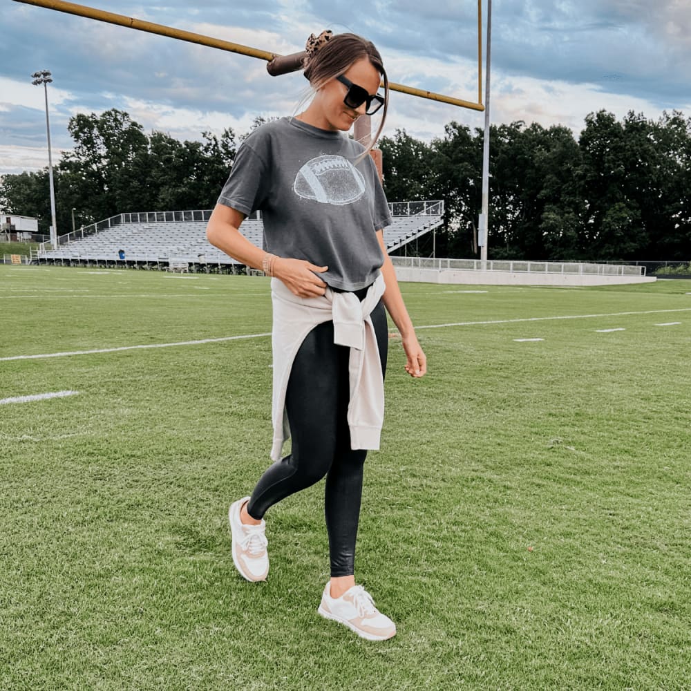Distressed Football Boxy Tee - NEW