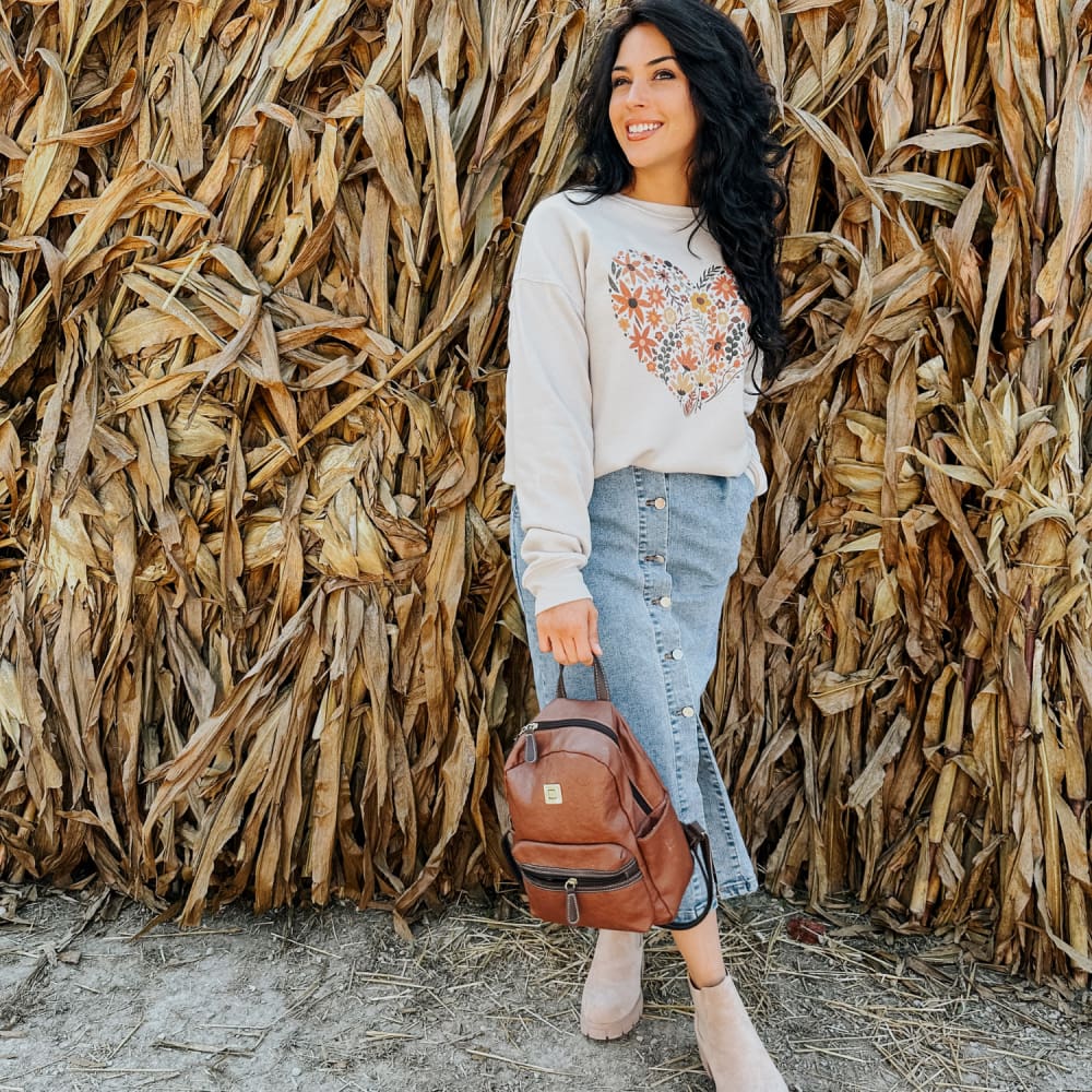 Fall Flowers Heart Sweatshirt