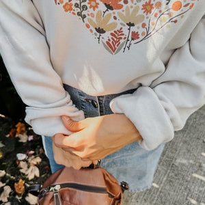 Fall Flowers Heart Sweatshirt