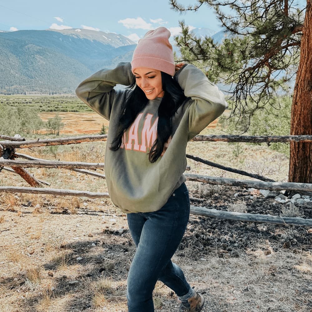 Fall Mama Sweatshirt Military Green Mountain Moverz