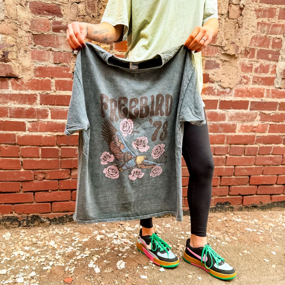 Floral Freebird Mineral Wash Tee