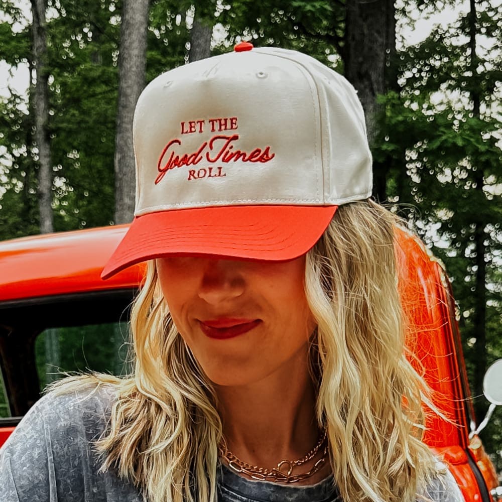 Good Times Roll Trucker Hat - Natural Red