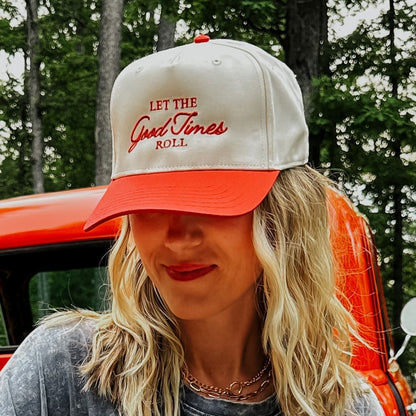 Good Times Roll Trucker Hat - Natural Red