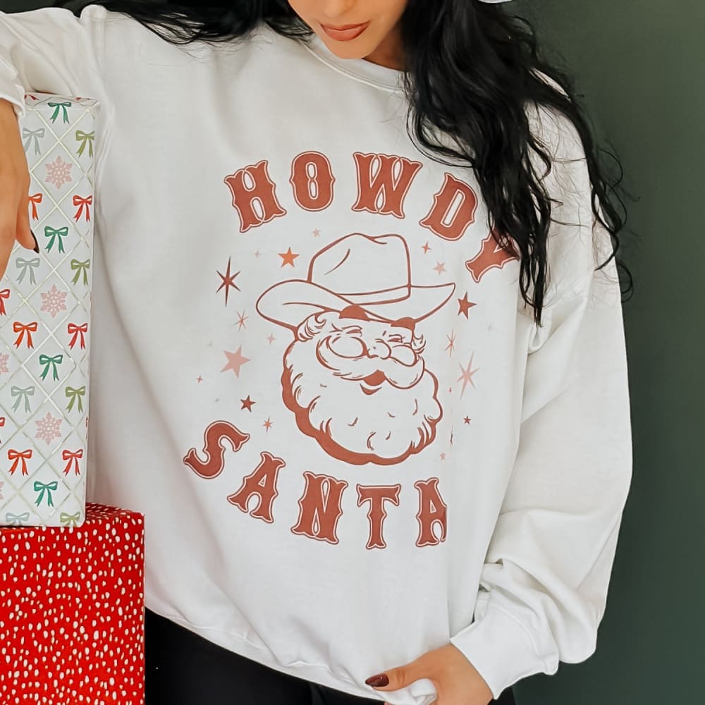 Howdy Santa Sweatshirt - NEW