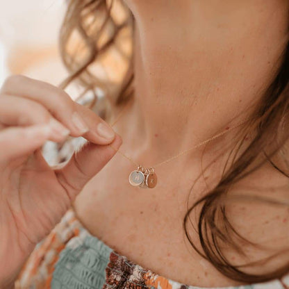 Initial Disc Necklace - Necklaces