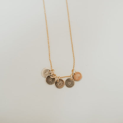 Initial Disc Necklace - Necklaces