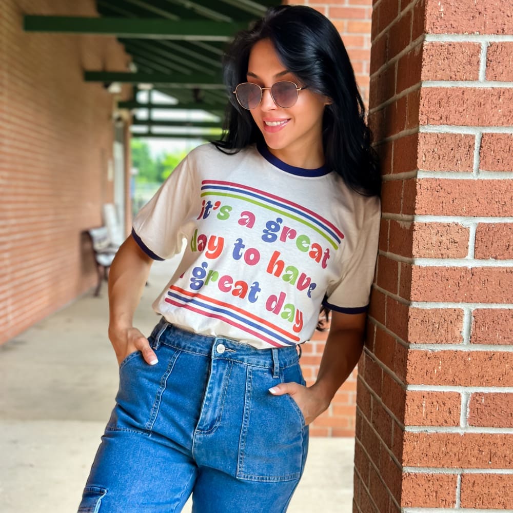 It’s A Great Day Ringer Tee - Mommy Apparel