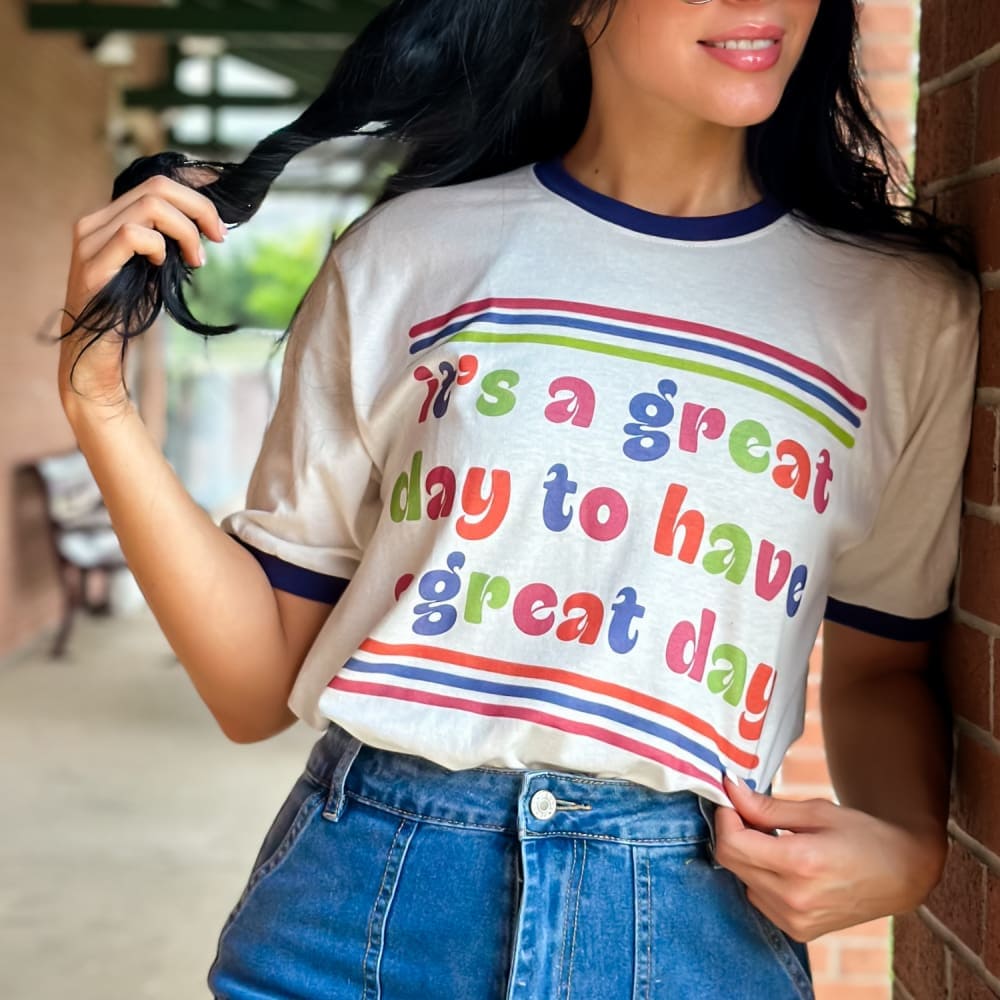 It’s A Great Day Ringer Tee - Mommy Apparel