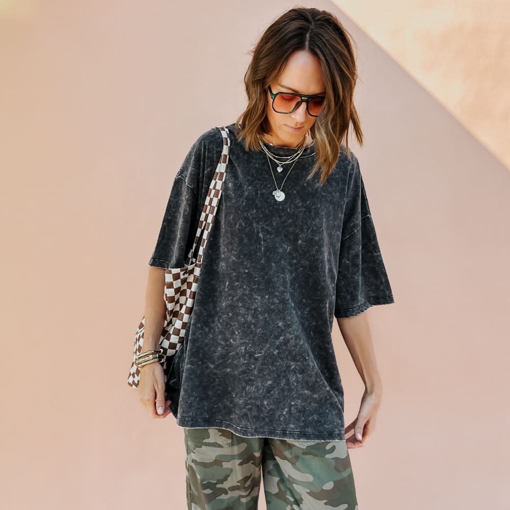 Lainey Oversized Tee Washed Black