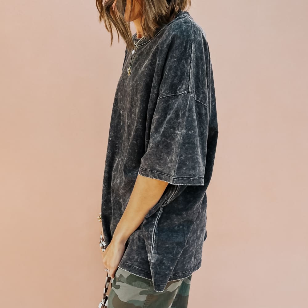 Lainey Oversized Tee Washed Black