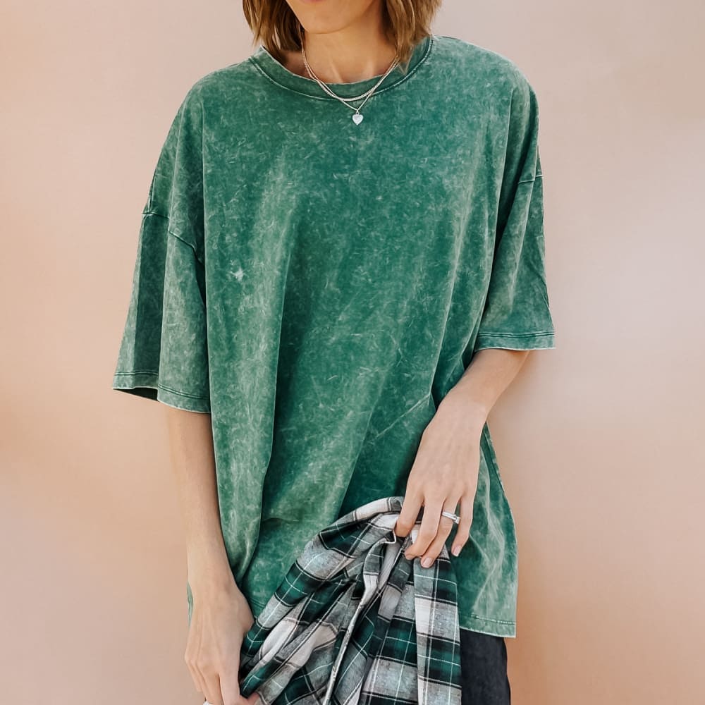 Lainey Oversized Tee Washed Forest