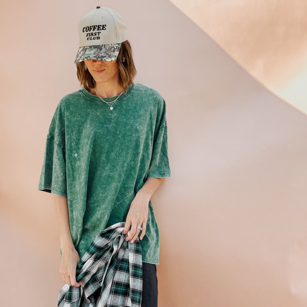 Lainey Oversized Tee Washed Forest