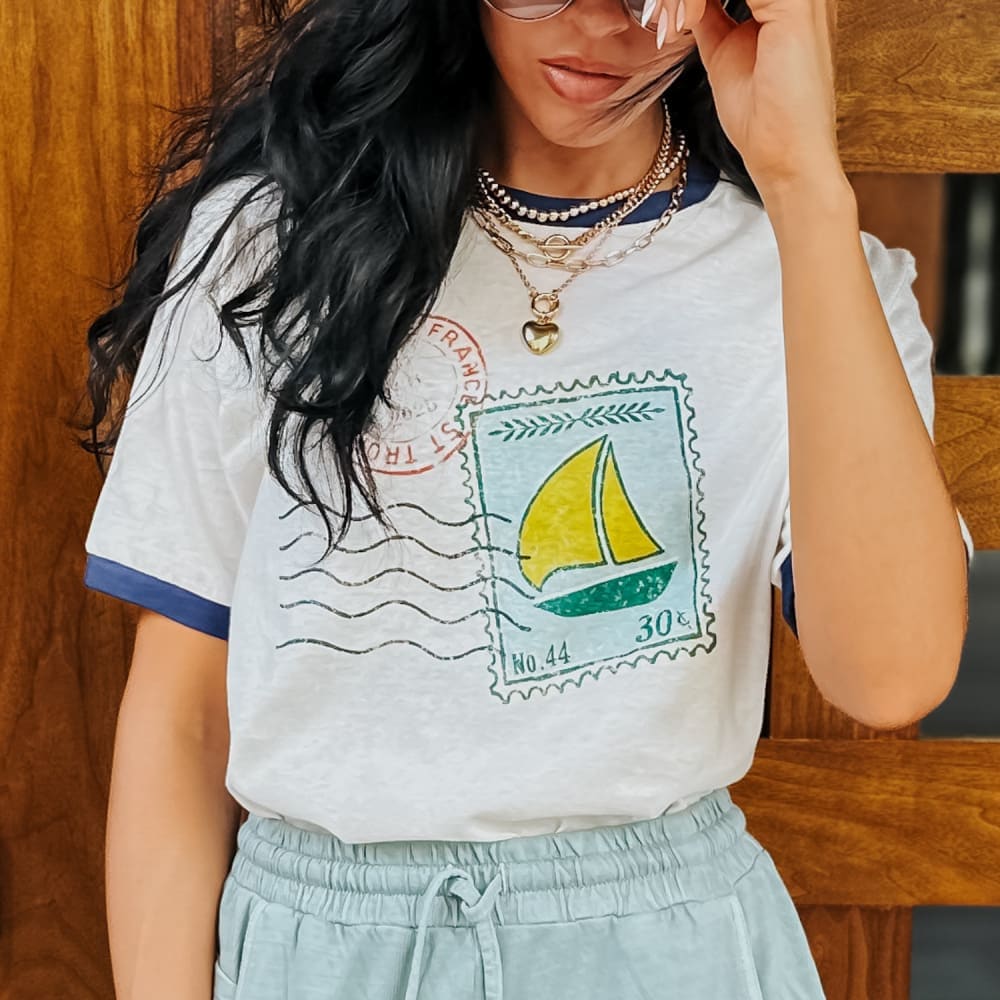 Love From St. Tropez Ringer Tee - Mommy Apparel