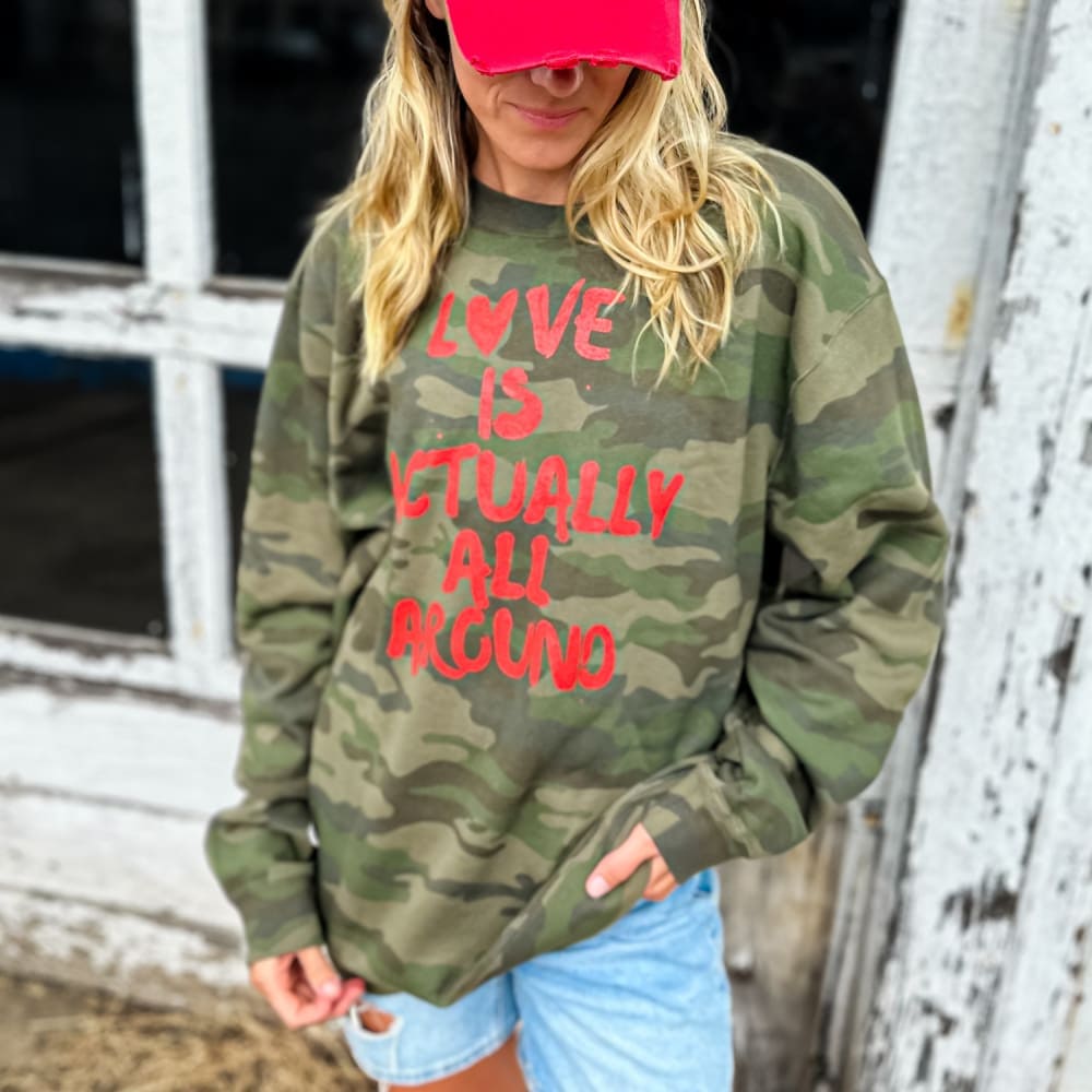Love Is Around - Camo Sweatshirt