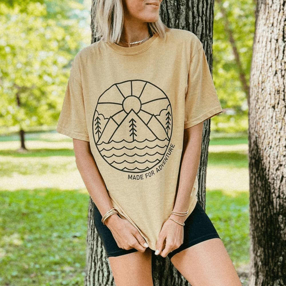 Made to Adventure Tee - Mustard - Mommy Apparel