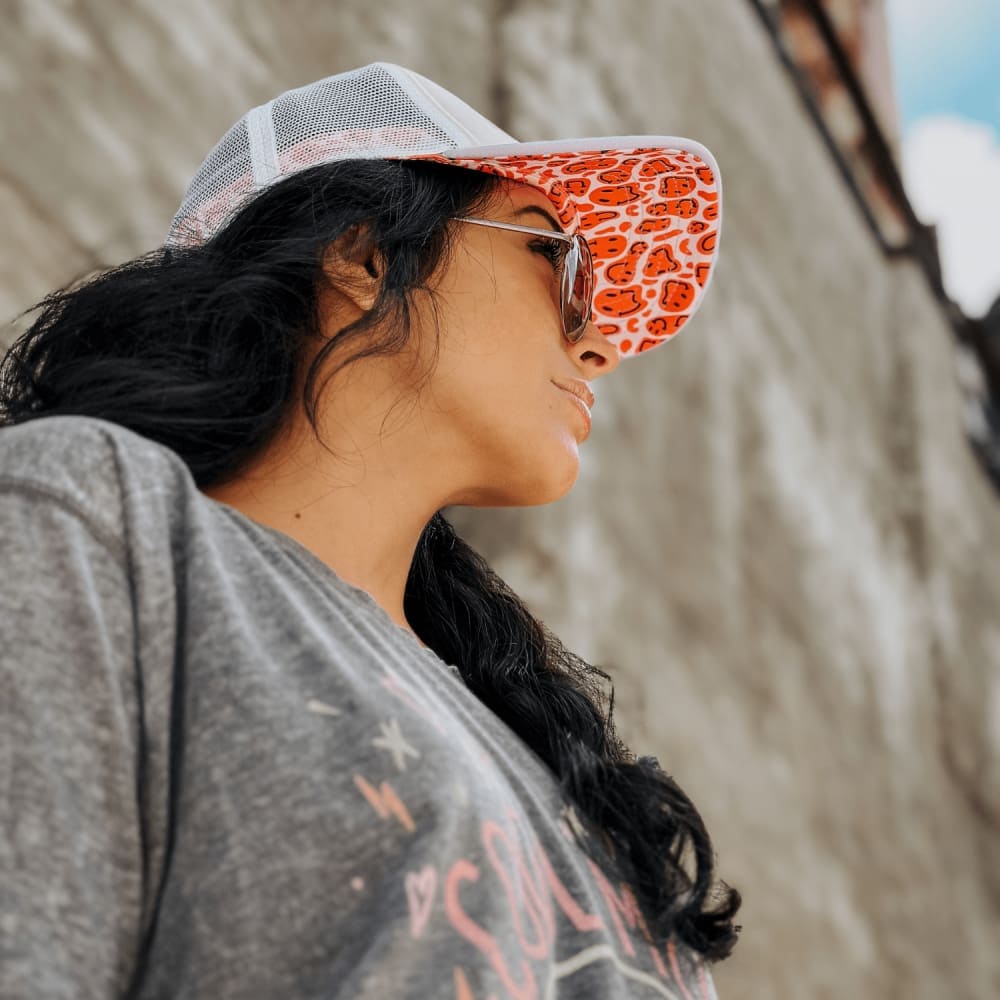 Mama Ponytail Hat - Lavender Smiley
