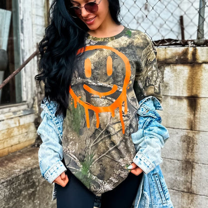 Melting Smiley - Camo Tee