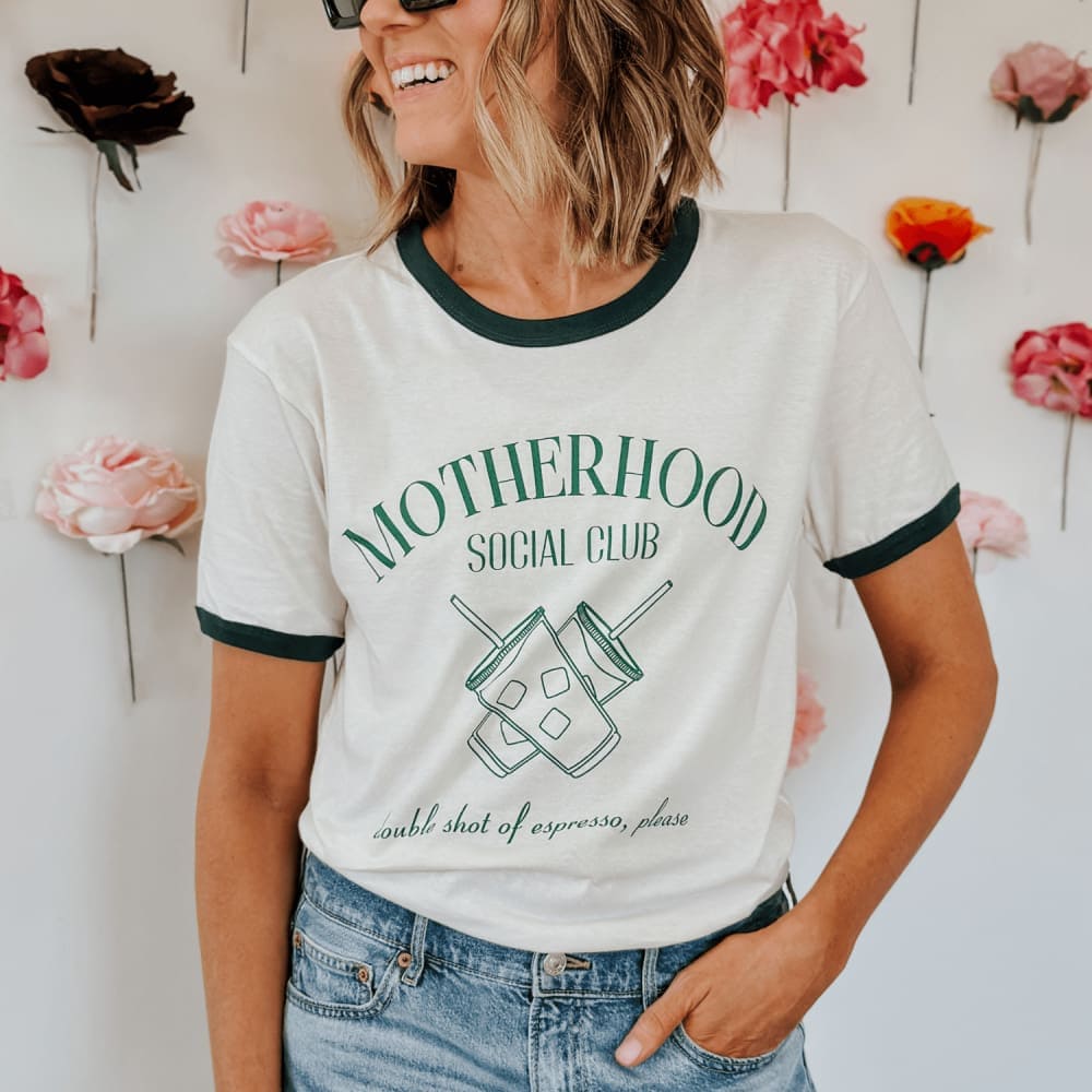 Motherhood Social Club Ringer Tee - Mommy Apparel