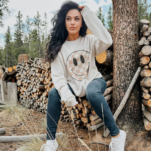 Checkerboard Smiley Sweatshirt